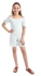 Andora Girls Striped Off-Shoulders Summer Romper - Mint & White
