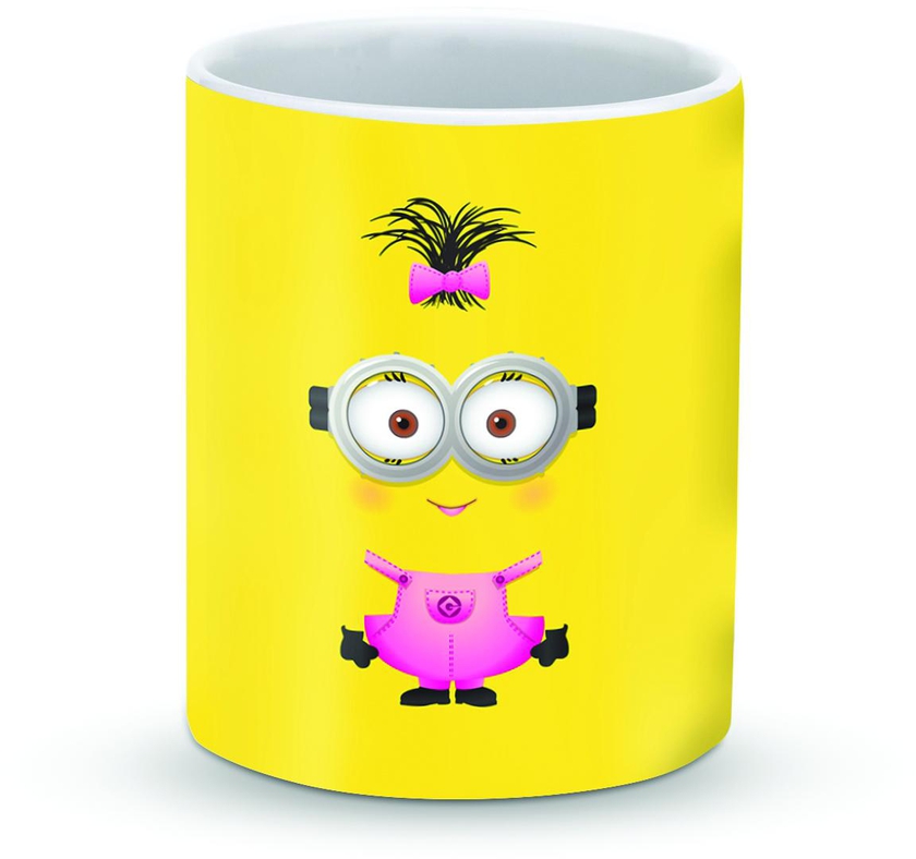 Stylizedd Mug - Premium 11oz Ceramic Designer Mug - Girly Minion 2