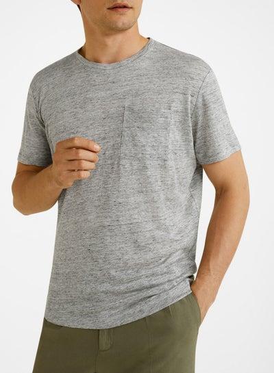 Patch Pocket Speckled T-Shirt Grey