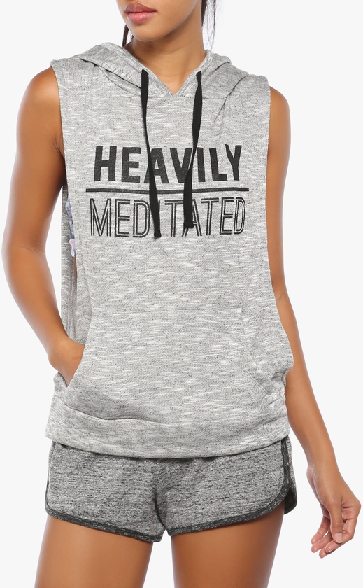 Grey Active Meditated Drop Hoodie