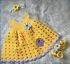 TITEMA CRAFT Crochet Sunshine Baby Dress Gown Set - Yellow