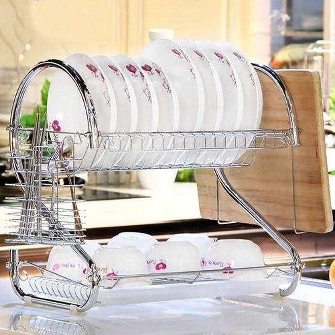 Nunix 2 Tier Stainless Steel Dish Drainer Drying Rack