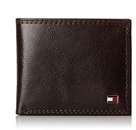 Tommy Hilfiger Men`s Leather Jerome Double Billfold Wallet - Chocolate