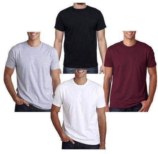 Fashion Heavy Duty Plain T Shirt-Black,Grey,Maroon And White