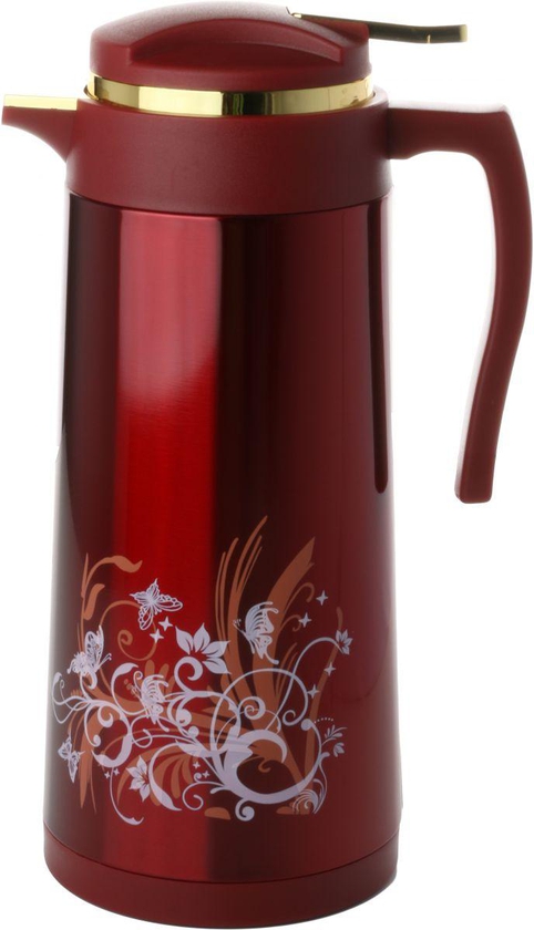 Flagly Stainless Steel Vacuum Flask, 1.3 LTR, Dark Red