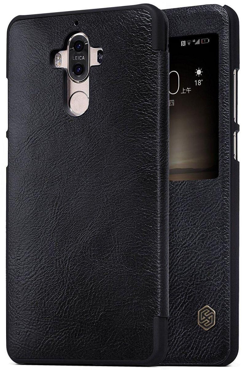 Huawei Mate 9 Case Cover, Nillkin, Leather Flip Wallet, View Window, Black