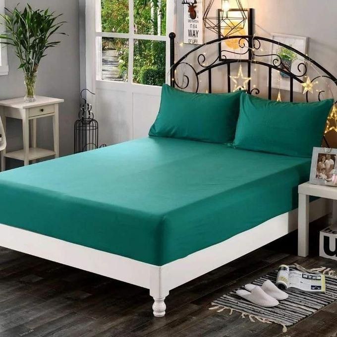 Protective Cotton Bed Sheet Set - 3 Pcs - Turquoise