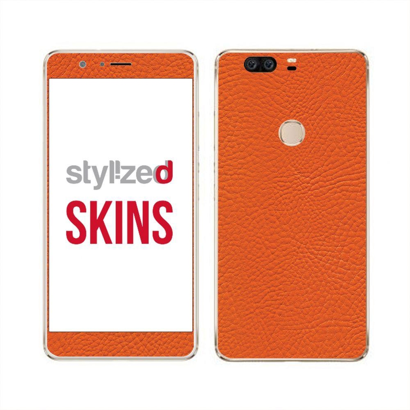 Stylizedd Premium Vinyl Skin Decal Body Wrap For Huawei Honor V8 - Fine Grain Leather Orange