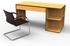 Giselle series office table (Golden-brown and DBT) - HDF \/ L120 x W60 x H75cm