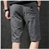 Summer Men Cotton Straight Leg Sport Shorts Casual Elastic Waist Pockets Shorts Knee-Length Shorts