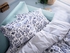 JUNIMAGNOLIA Duvet cover and 2 pillowcases - white/dark blue 240x220/50x80 cm