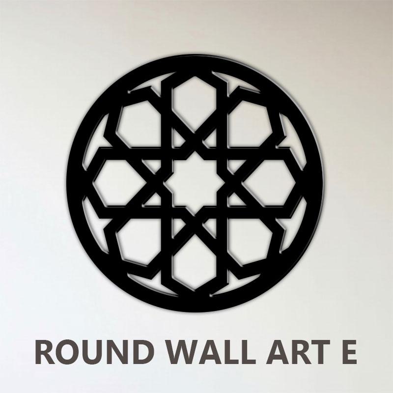 Round 3D Islamic Pattern Cut Out Wall Art Geometry Pattern Wall Deco 2 ( White - Black)