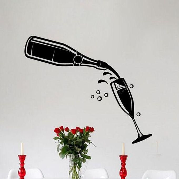 Decorative Wall Sticker - Bottle And Cocktail Glass