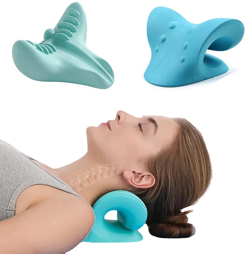 Neck Shoulder Stretcher Relaxer Cervical Chiropractic Traction Device Massage  Pillow for Pain Relief Cervical Spine Alignment Gift Body Neck Massager