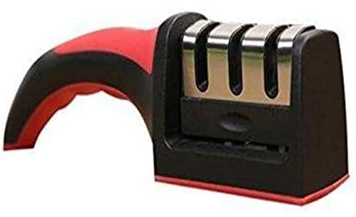 one year warranty_Kitchen Knife Sharpener- Knife Sharpener Professional 3 Stage Sharpening System For Steel Knives (Black) 10570
