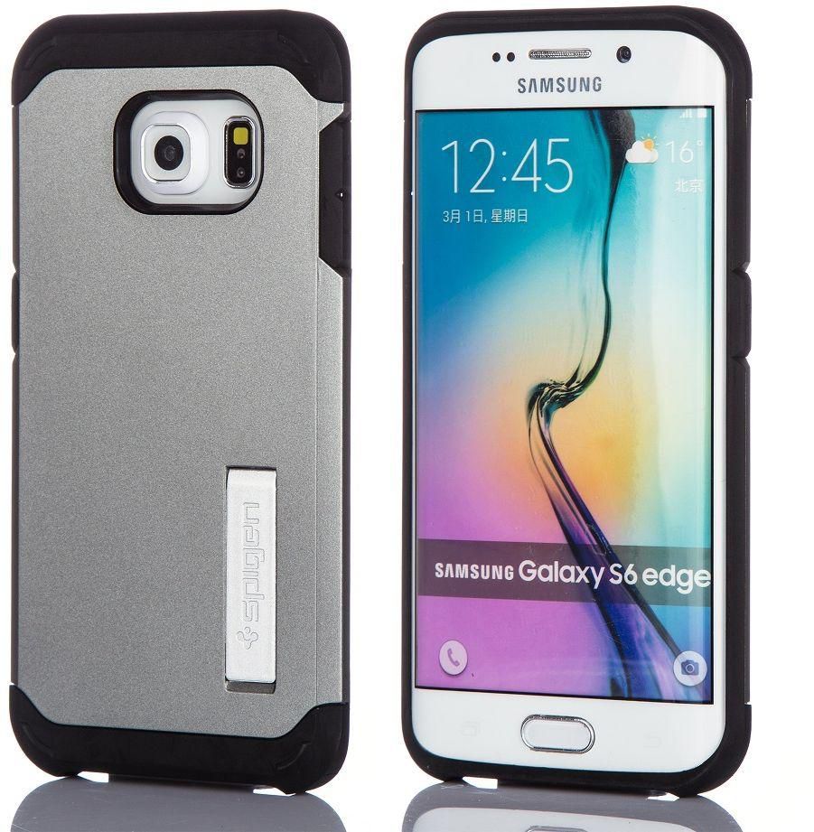 Armor Case and Screen Protector for Samsung Galaxy S6 Edge G925 – Grey