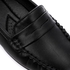 Dejavu Slip On Square Toecap Classic Leather Loafer - Black