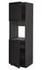 METOD خزانة عالية لفرن مع بابين/أرفف, أسود/Voxtorp شكل خشب الجوز, ‎60x60x200 سم‏ - IKEA