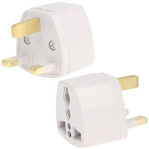 Generic Plug Adapter, Travel Power Adaptor with UK Socket Plug(White)