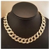 Gold Plated Finish Iced Out Miami Cuban Link Choker Chain