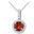 Fancy Round Garnet and Cubic Zirconia Halo Pendant in 925 Sterling Silver