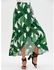 High Slit Tropical Leaf Print Wrap Skirt - Green - 2xl
