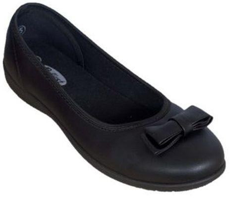 Girls Flat School Shoe - Black