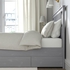 HEMNES Bed frame with 4 storage boxes - grey stained/Leirsund 160x200 cm
