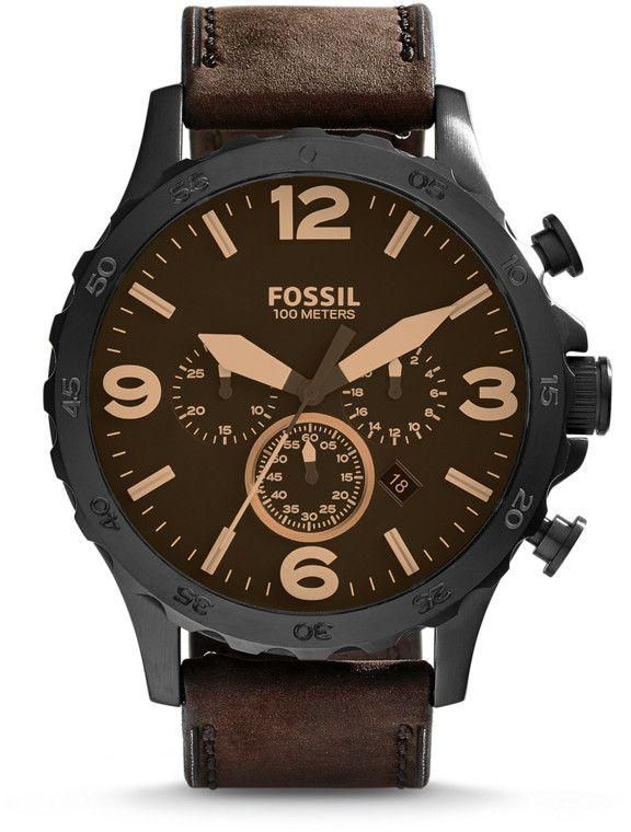 Fossil Nate Watch for Men - Analog Leather Band - JR1487