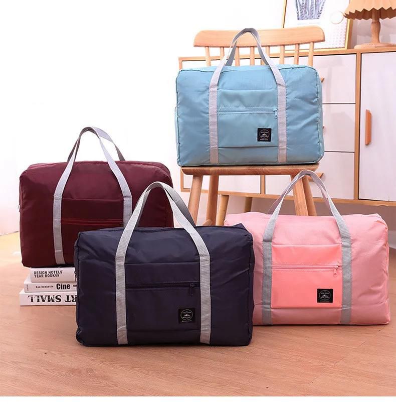 【Promotion】1PC Nylon Foldable Duffel Bag Travelling Bags Weekend Traveller Bag Portable Travel Clothing Storage Bag