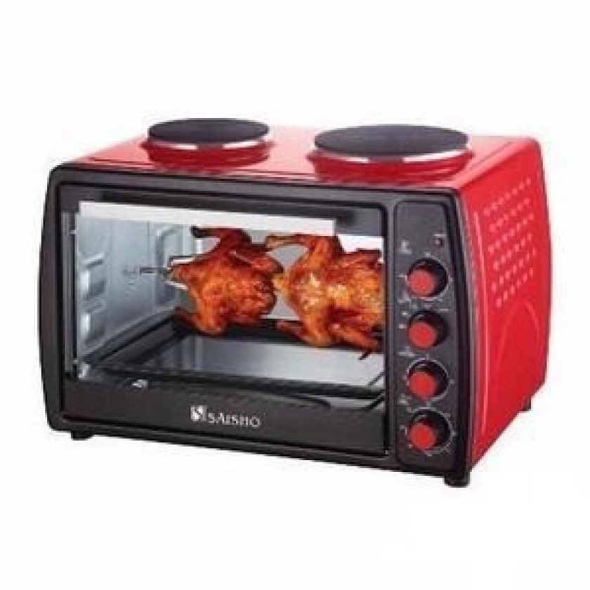 Saisho 40L Electric Oven With Dual Hot Plate (Red) | S-936R