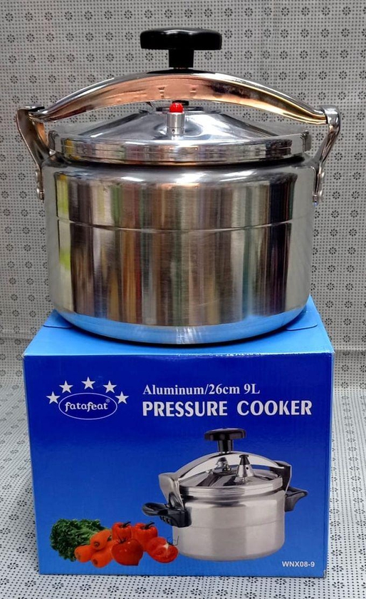 fatafeat Pressure Cooker - Explosion Proof - 9 Ltrs - Silver