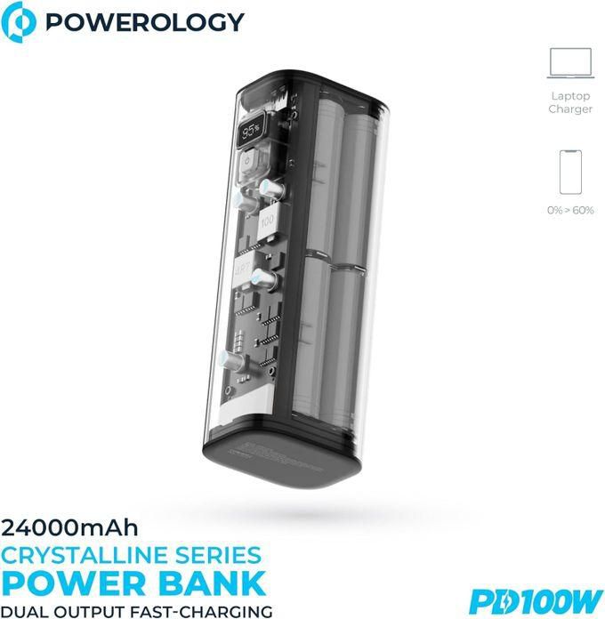 Powerology Powerology Crystalline Series Power Bank 24000mAh PD 100W - Dark Gray
