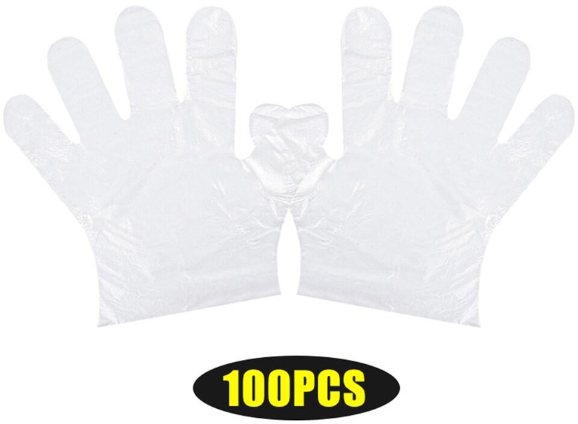 Esonmus - Disposable PE Gloves Single Use Transparent Gloves Latex Free Safe Glove for Children Food Prep Food Service Use 100PCS/Pack