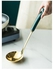 Gold Coated Serving Spoon Set - Green Handle