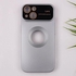 Iphone 15 - Metallic Color Silicone Cover With Camera Lens Protector - Silver