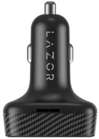 Lazor Voyager Cc31 FM, Dual USB Car Charger, Wireless FM Transmitter, 20W Fast Charging, AUX Audio Input, FM Frequency: 87.5-108.0Mhz (Frequency Can Be Customized In Various Countries), Black