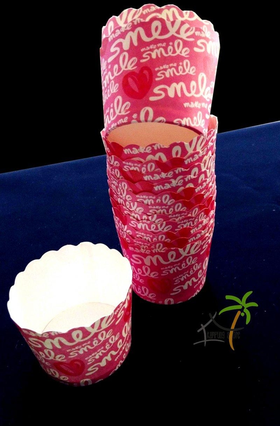 Kampungstore Muffin Liners ,Small, (Pink Smiles)