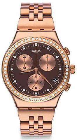 Swatch Women's Brown Dial Stainless Steel Band Watch - YCG414G