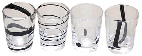 Black & White Water Glasses set of 4 pcs