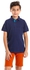 Ted Marchel Boys Basic Classic Polo Shirt - Navy Blue