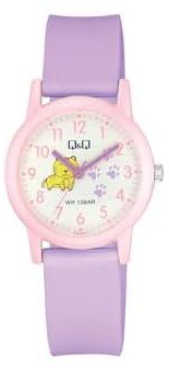 Q&Q Children's Watch With Purple Resin Band And Pink Bezel - V23A-012VY