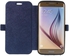 Generic Cross Grain Stand Leather Case for Samsung Galaxy S6 Edge G925 – Dark Blue