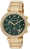 Michael Kors Women MK6263 Parker Gold Chronograph Green Dial Watch