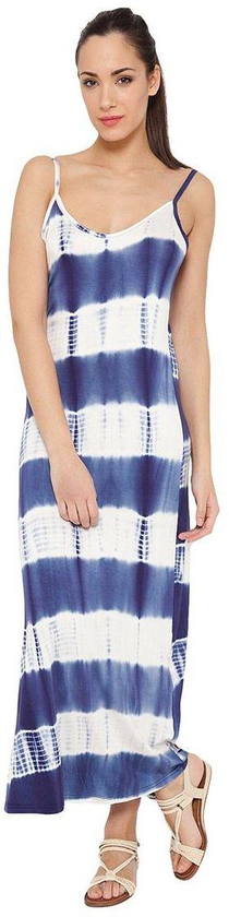 Tantra Maxi Dress for Women - Large, Blue/White