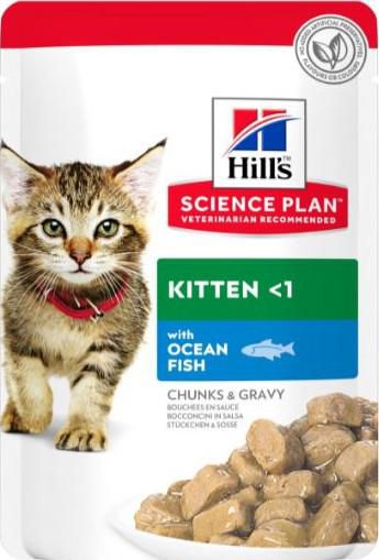 Science Plan Tender Chunks In Gravy Kitten With Ocean Fish Pouches (12x85g)