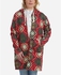 Andora Patterned Hooded Winter Cardigan - Red