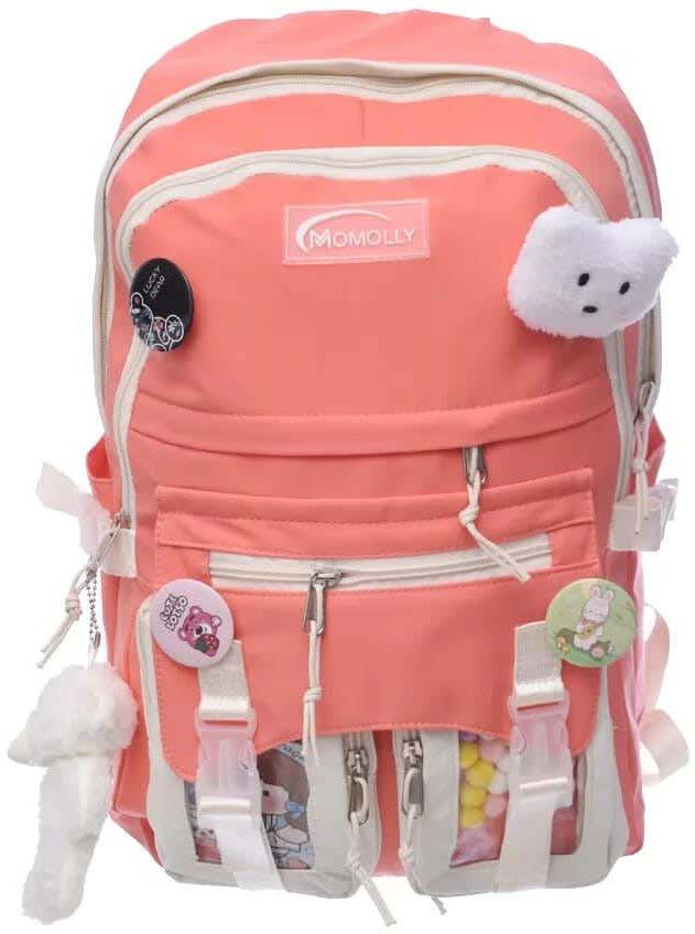 Get Crossland Pchool Backpack For Girls, 16 Inch, 2 Zippers - Peach with best offers | Raneen.com