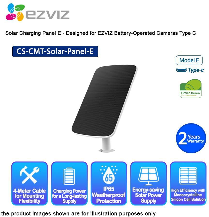 EZVIZ Solar Charging Panel E - Designed for EZVIZ Battery-Operated Cameras Type C
