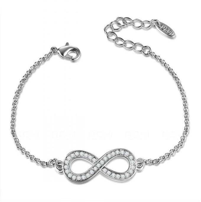 Roxi Infinity Studded Bracelet - Silver